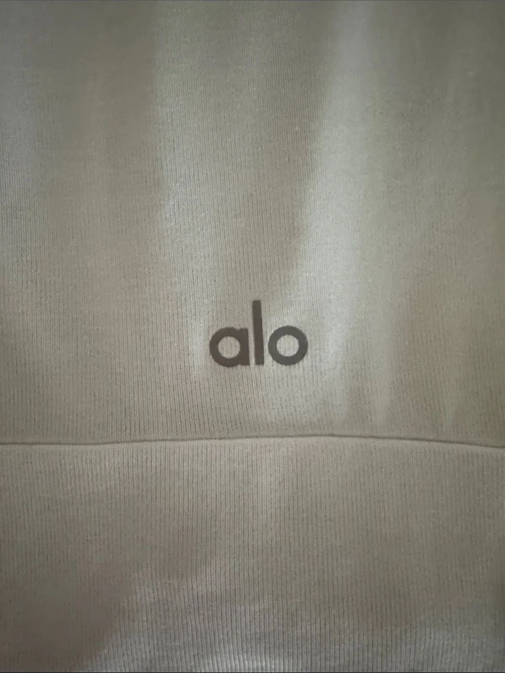 ALO Yoga White Twist-Front Long Sleeve Crop Top